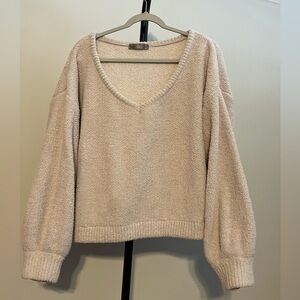 EUC South Oversized Fuzzy V-Neck Sweater Medium